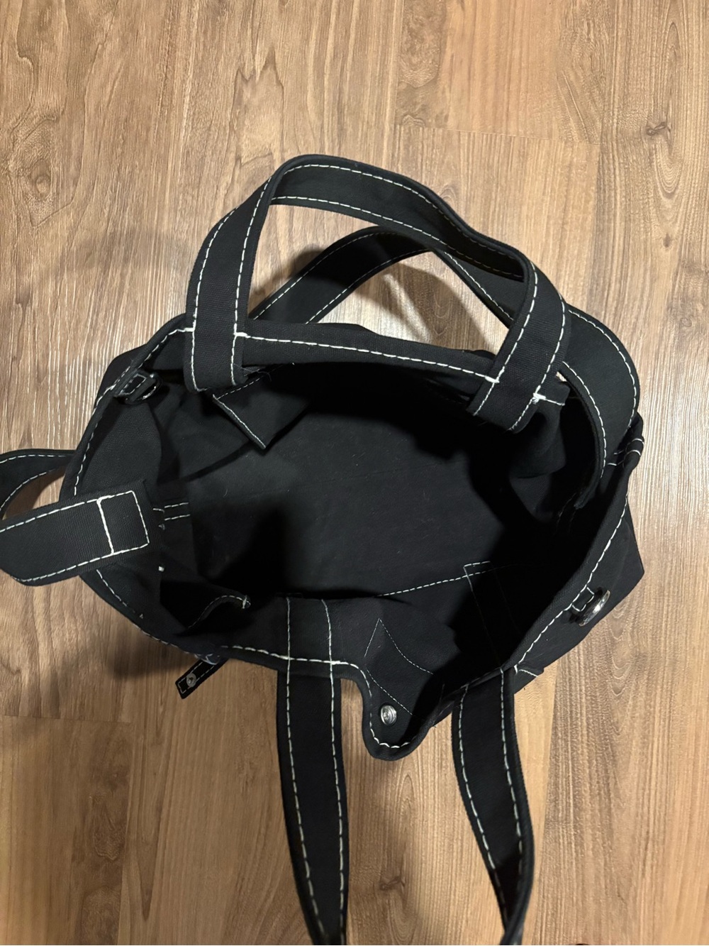 Erewhon x Merci Black Canvas Tote Bag with Contrast Stitching - Picture 3 of 3